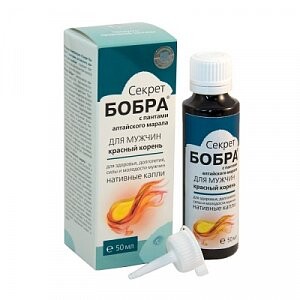Капли Секрет Бобра для мужчин красный корень 50 мл