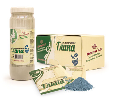 Глина косметическая "Ветом" голубая 500 гр