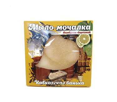 Мыло-мочалка Кавказская банька бергамот для тела 90 гр