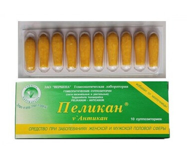 Суппозитории "Пеликан" Антикан № 10